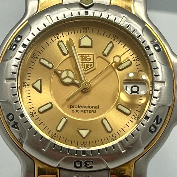 TAG Heuer 6000 SERIES midsize unisex WH1253 GOLD DIAL 2-TONE 35MM - Picture 2 of 7